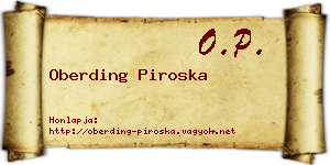 Oberding Piroska névjegykártya